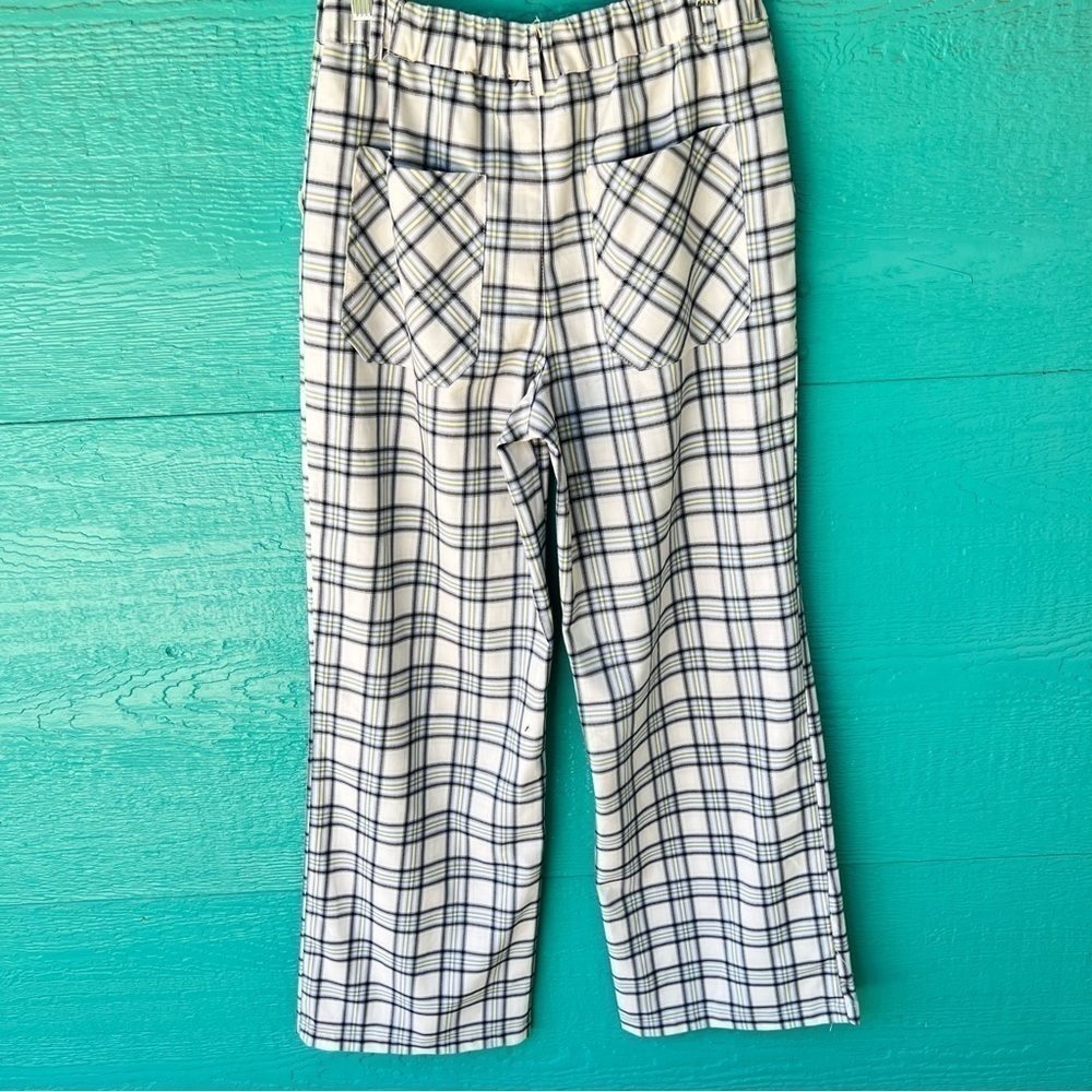90’s STYLE WIDE LEG PLAID TROUSERS WITH POCKETS SIZE MEDIUM - Picture 10 of 11